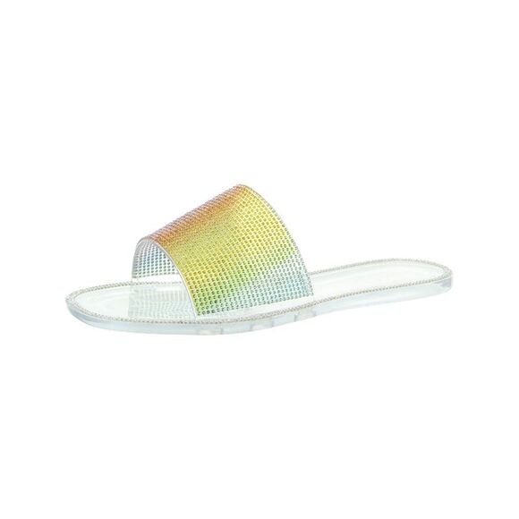 NWT JESSICA SIMPSON Womens Yellow Rainbow Jelly Kassime Sandals Shoes 7 M - Picture 1 of 4